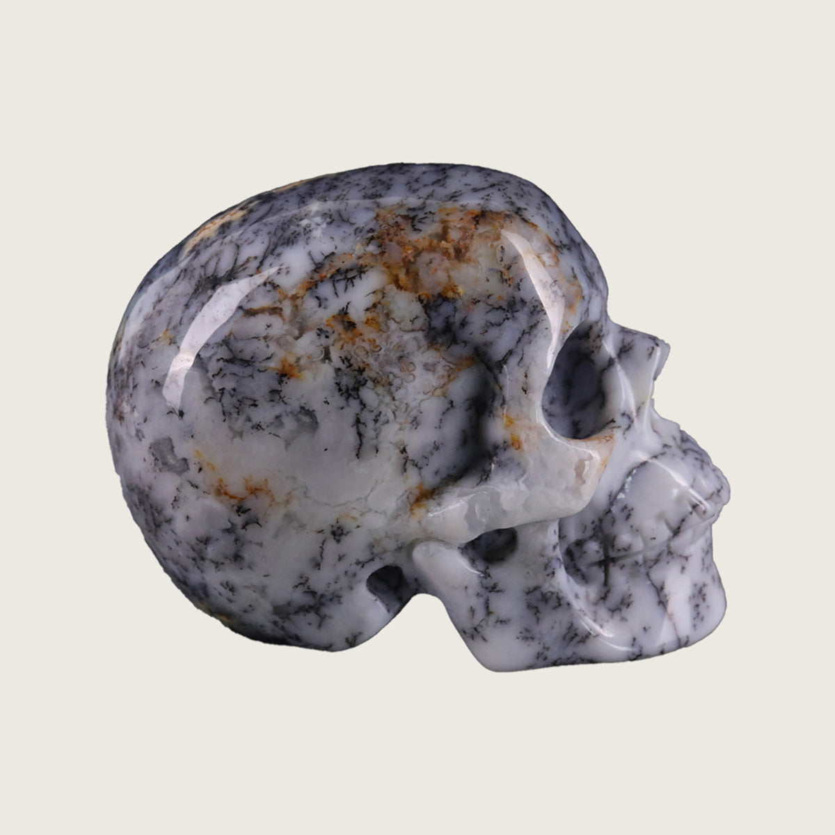 2.2" White Opal Crystal Skull Carving  #SKH22052