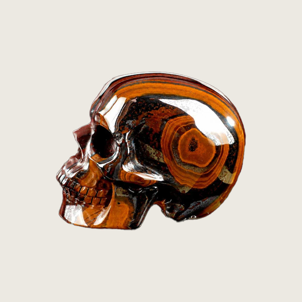 3.0" Tiger Iron Eye Agate Crystal Skull Carving  #SKH30087