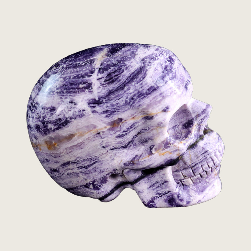 3.0" Purple Malachite Crystal Skull Carving  #SKH30032