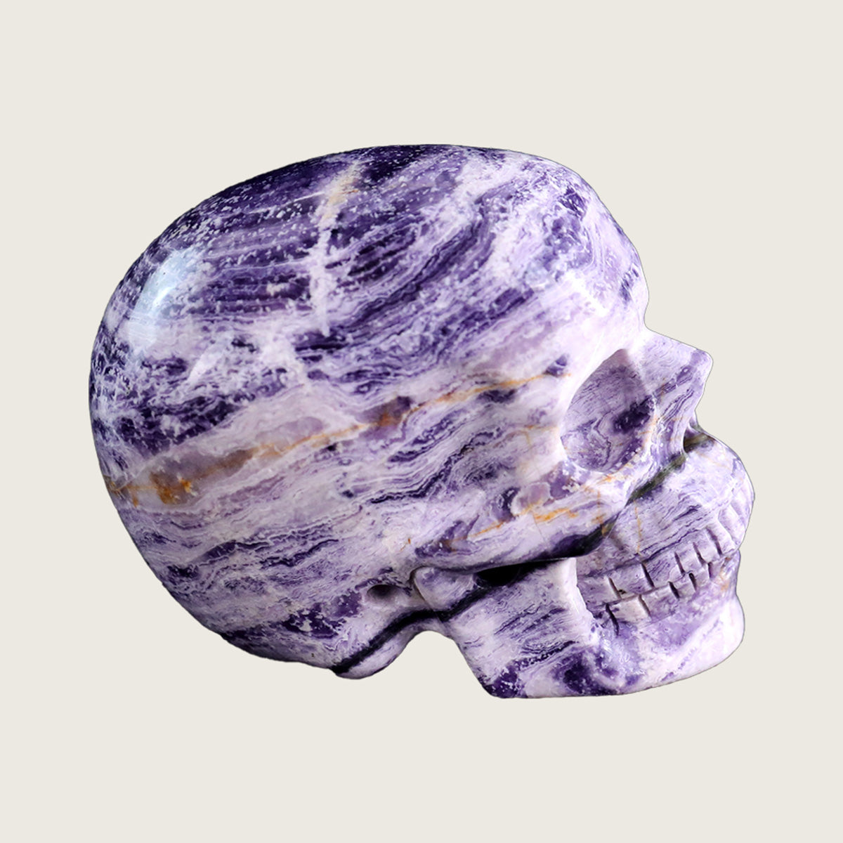 3.0" Purple Malachite Crystal Skull Carving  #SKH30032