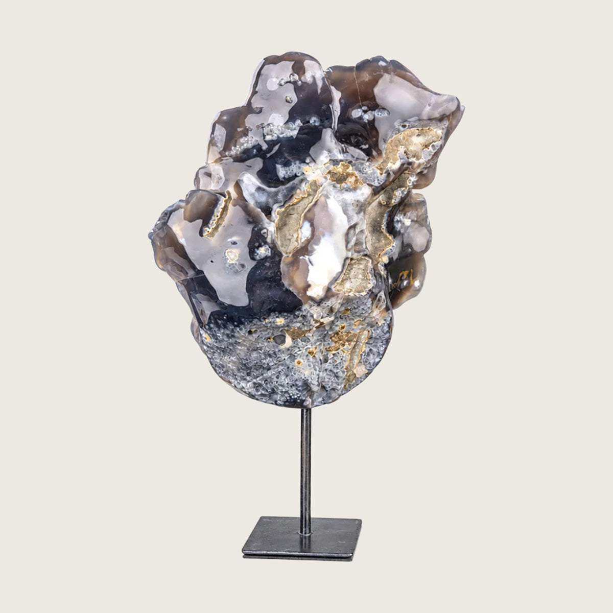 9.0"Amethyst Druse Agate Flower Sculpture Carving  #GDC0020