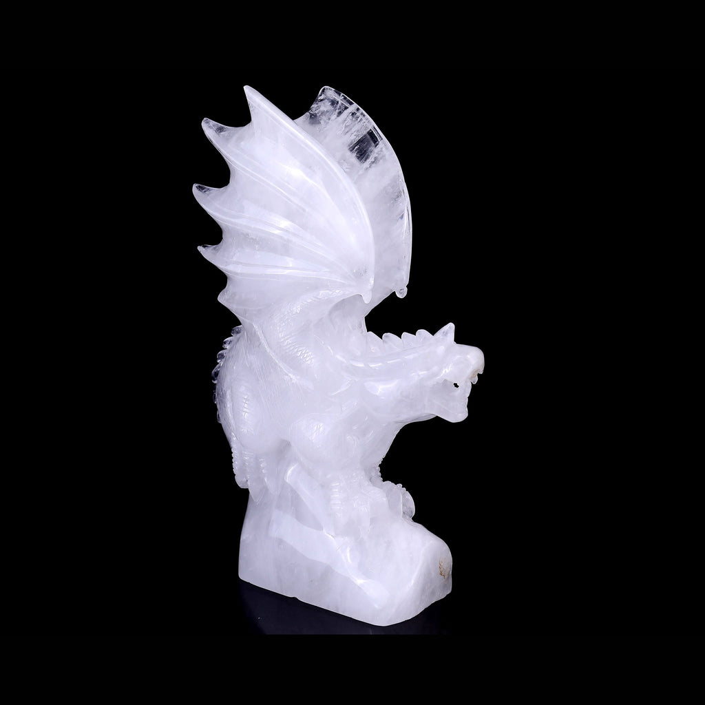 8.9" Angolan Quartz Pterosaur Carving  #CTC0074