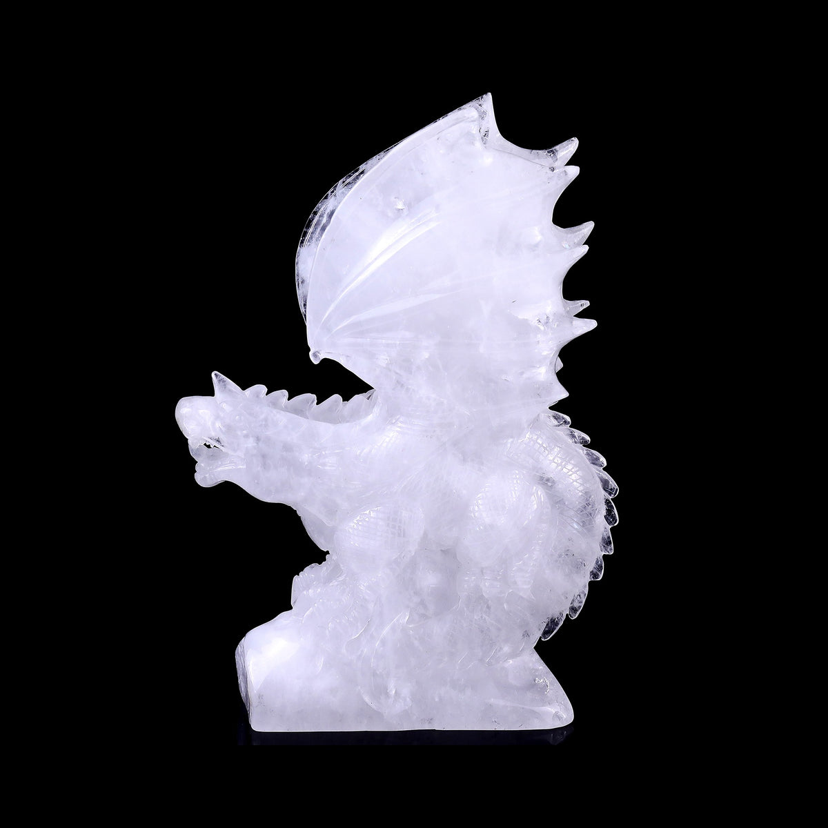 8.9" Angolan Quartz Pterosaur Carving  #CTC0074