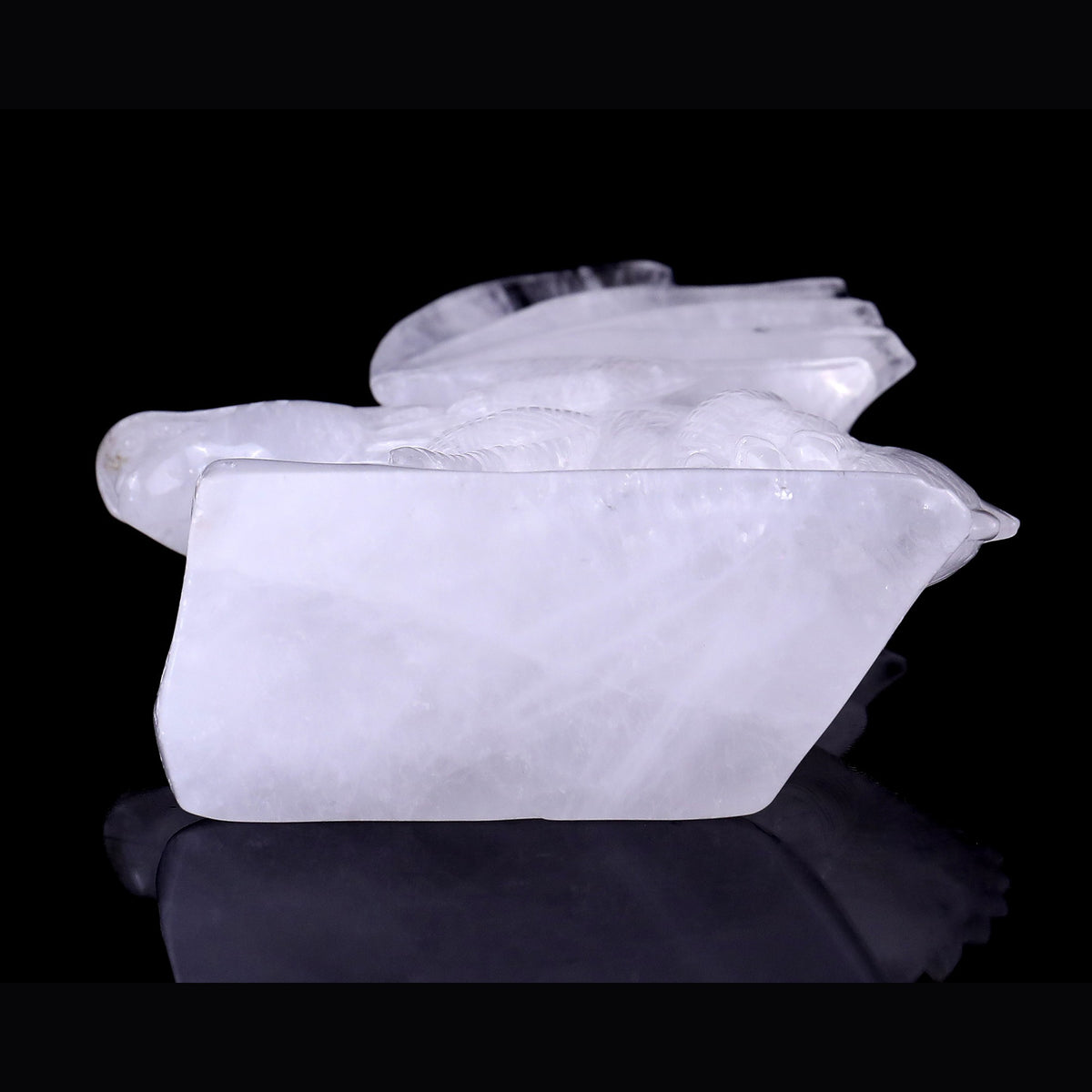 8.9" Angolan Quartz Pterosaur Carving  #CTC0074