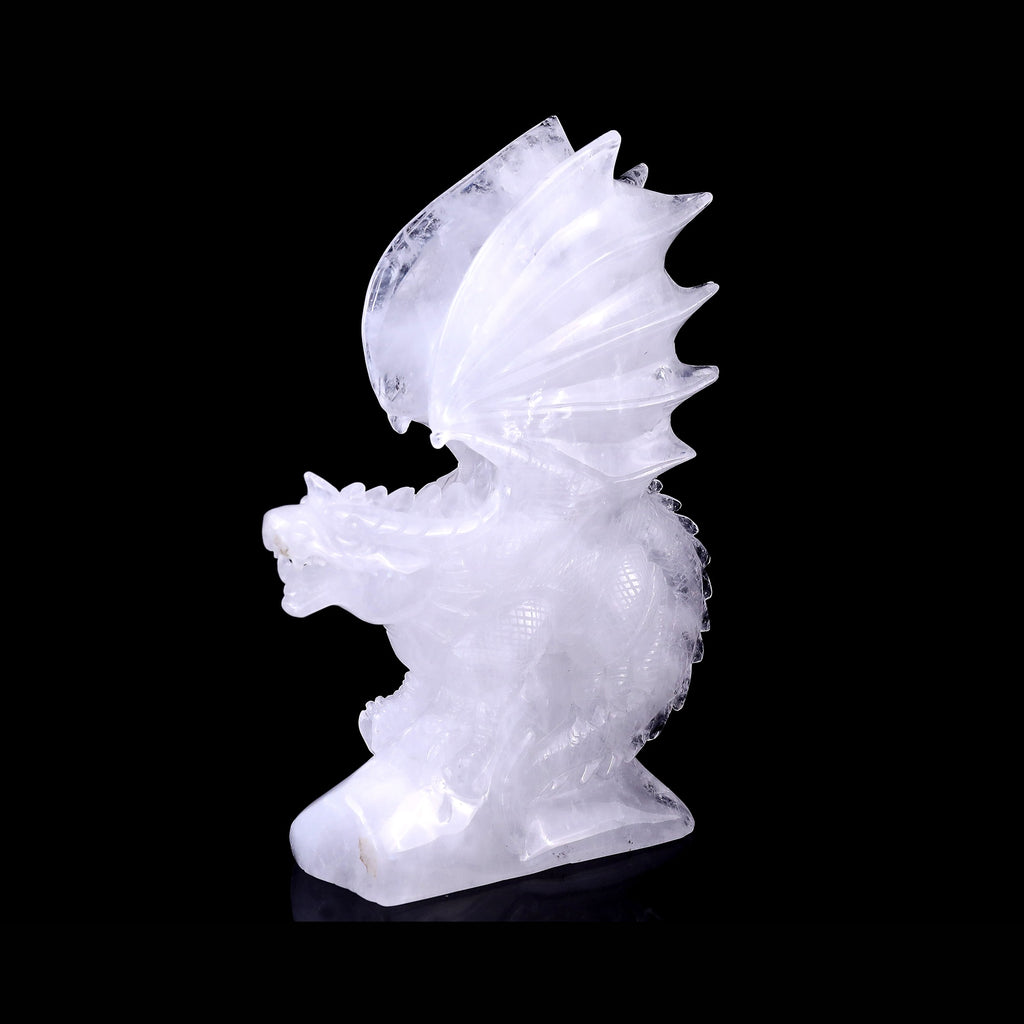 8.9" Angolan Quartz Pterosaur Carving  #CTC0074