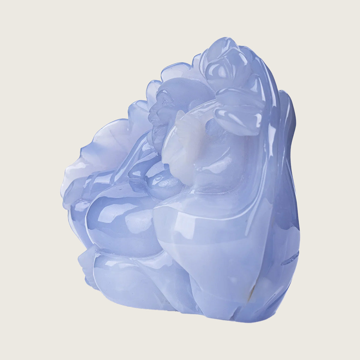 7.0" Blue Chalcedony Crystal Buddha Carving  #CTC0038