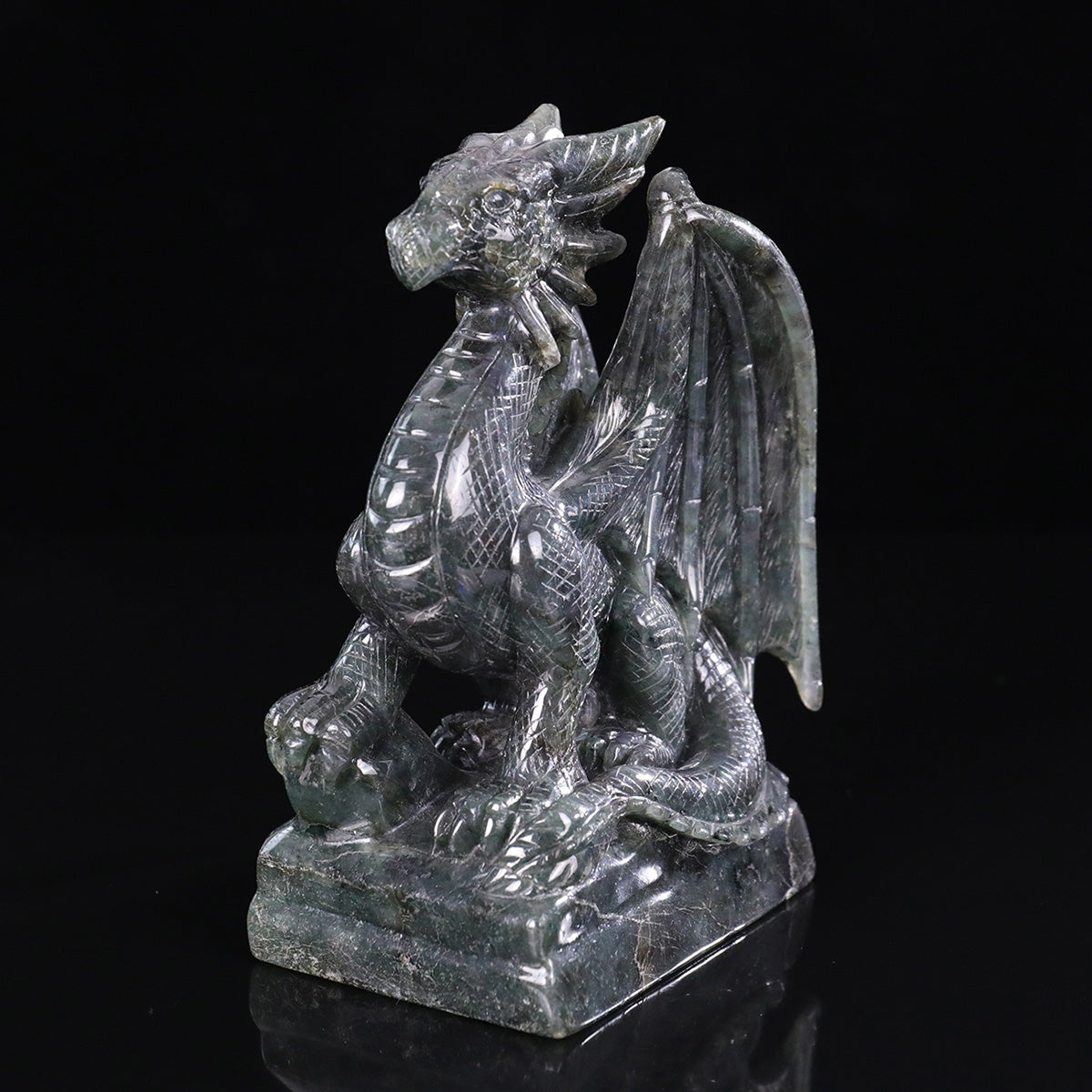 4.0" Blue Labradorite Pterosaur Carving  #CTC0066