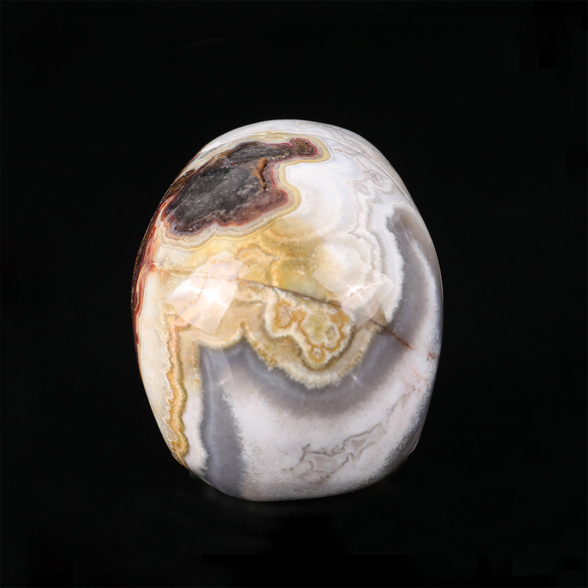 2.2" Red Lace Agate Crystal Skull Carving  #SKH22078