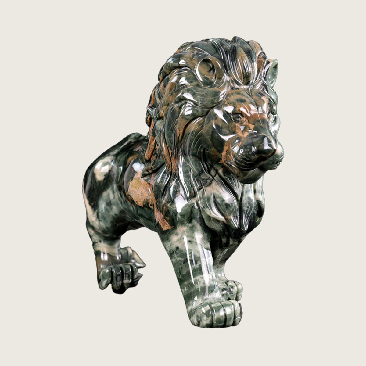 13.0" Jiulong Jade Lion Carving  #CTC0050