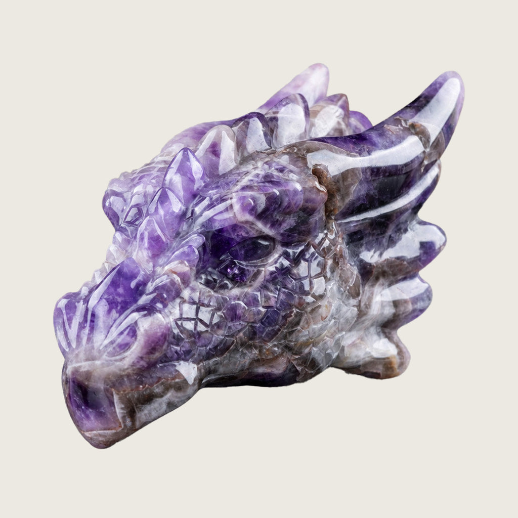 6.0" Amethyst Dragon Skull Carving  #CSC0004