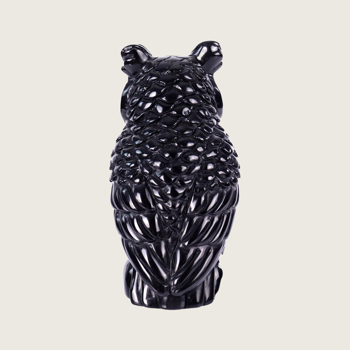 2.8" Black Obsidian Owl Carving  #CTC0052