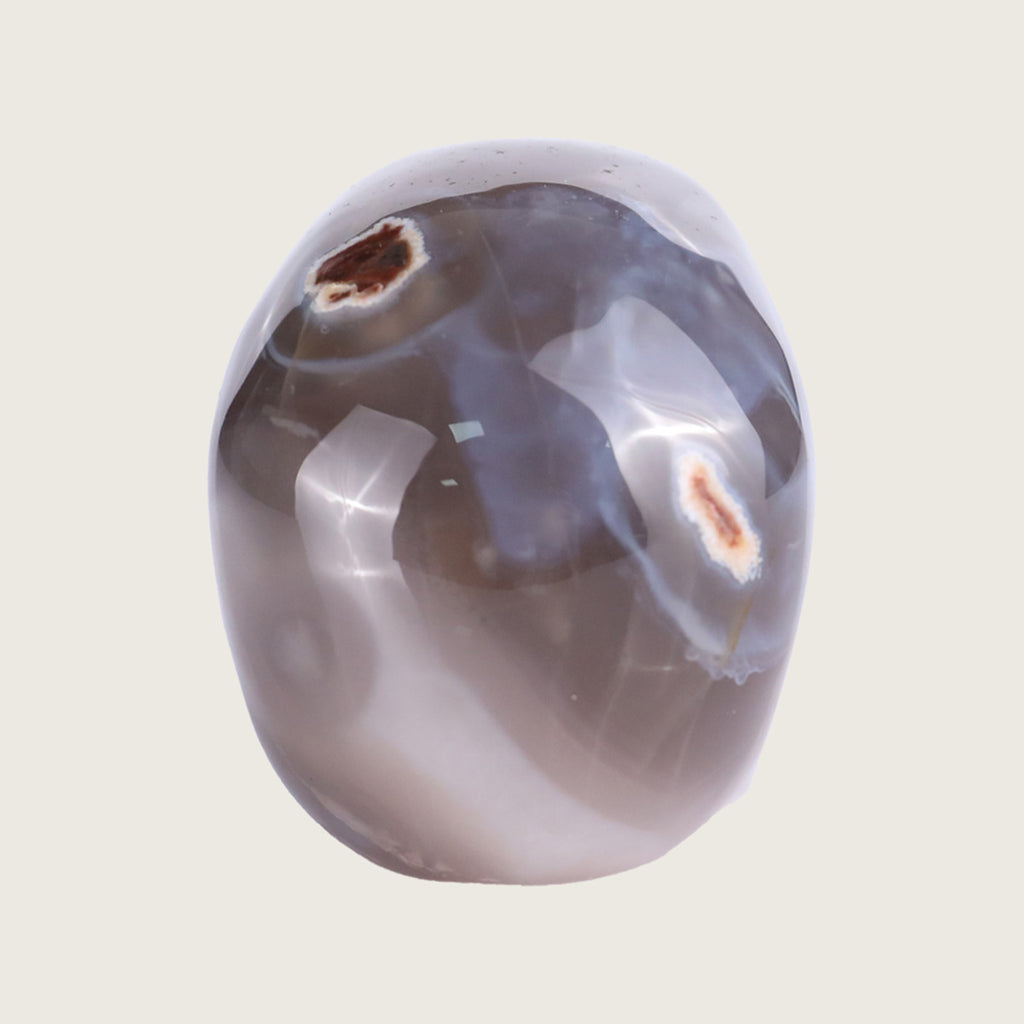 2.2" Volcanic Agate Human Skull Carving  #SKH22014