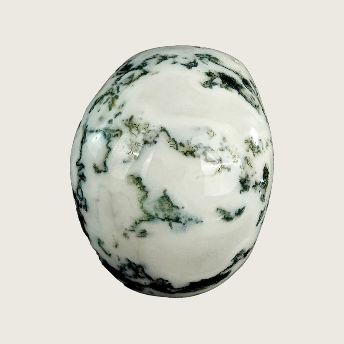 3.0" Moss Agate Crystal Skull Carving  #SKH30070