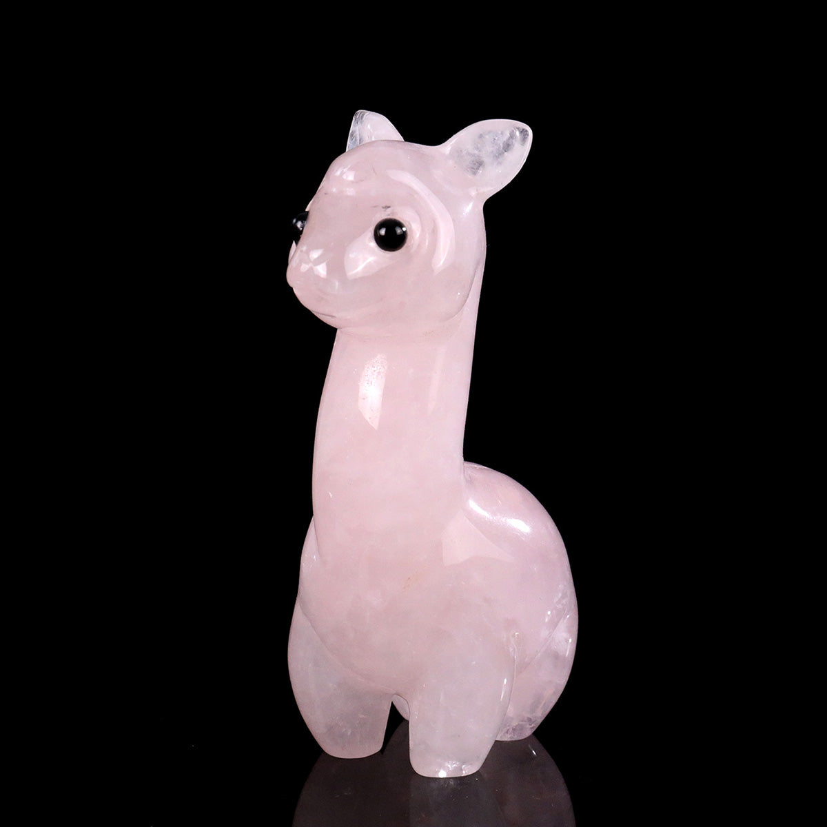 1.4" Rose Quartz Alpaca Carving  #CHA0031
