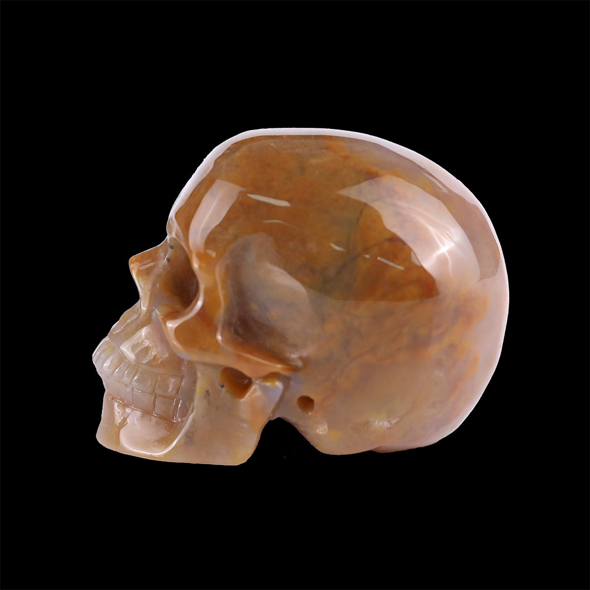 2.2" Yellow Chalcedony Crystal Skull Carving  #SKH22071