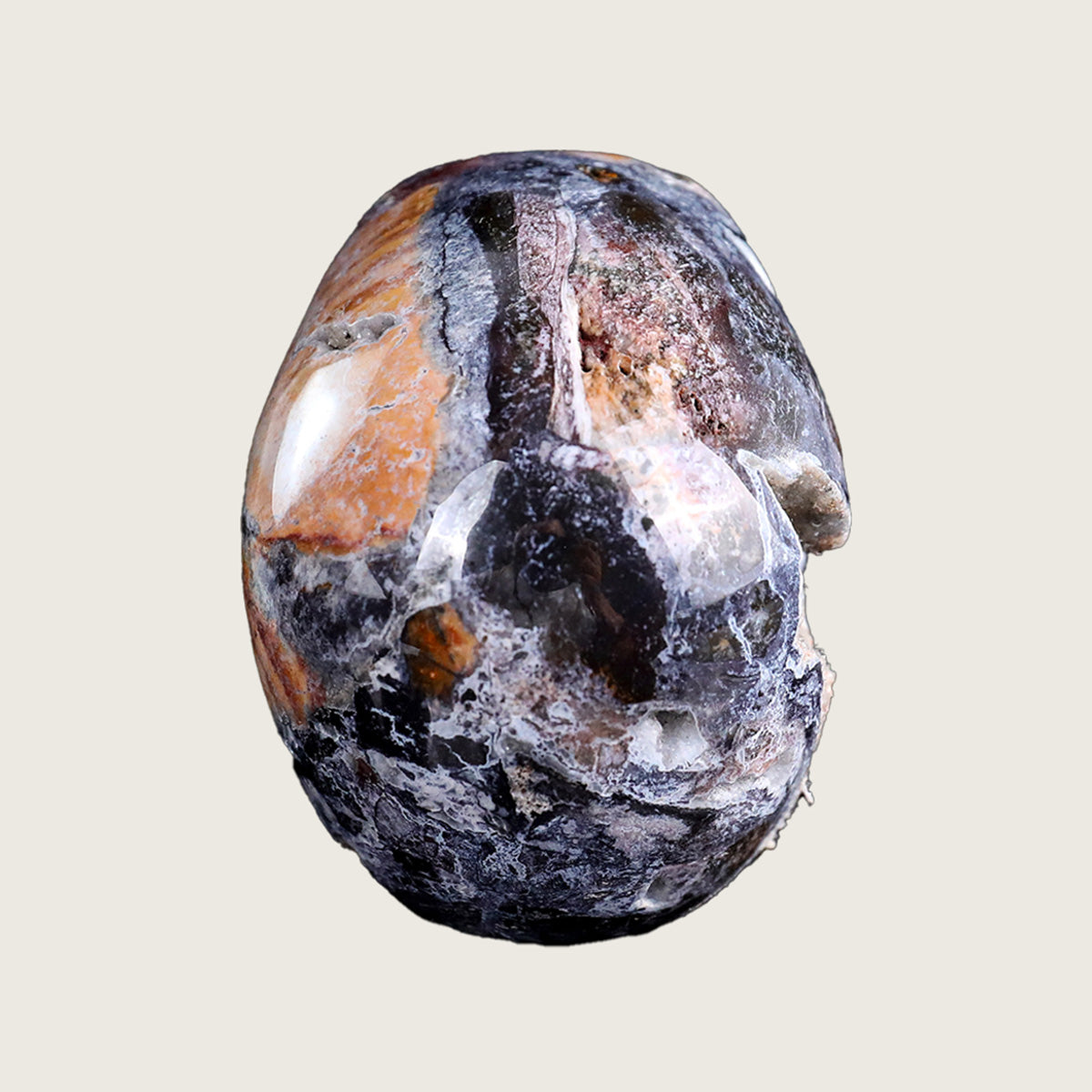 3.0" Crazy Agate Crystal Skull Carving  #SKH30027