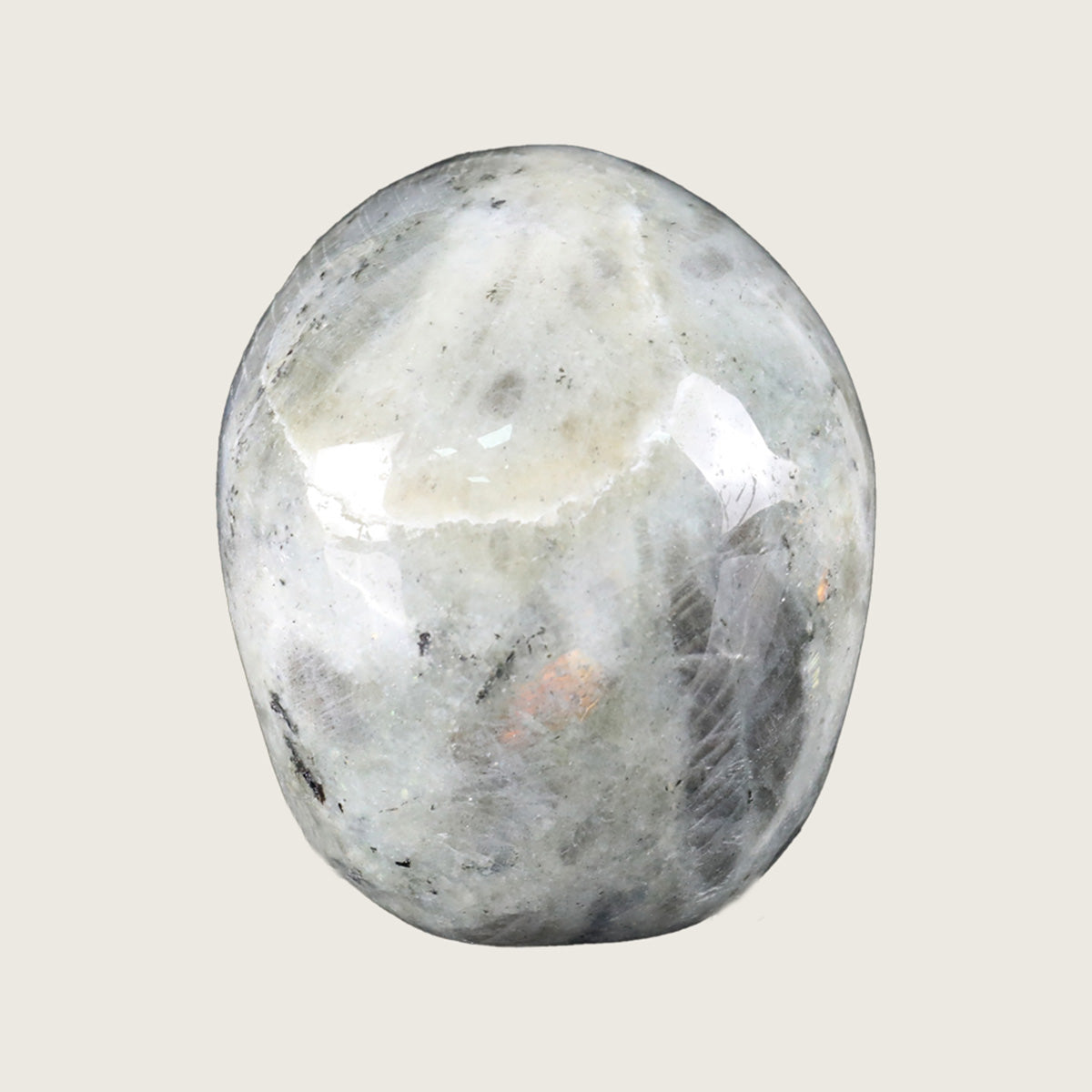 4.5" White Labradorite Crystal Skull Carving  #SKH45010