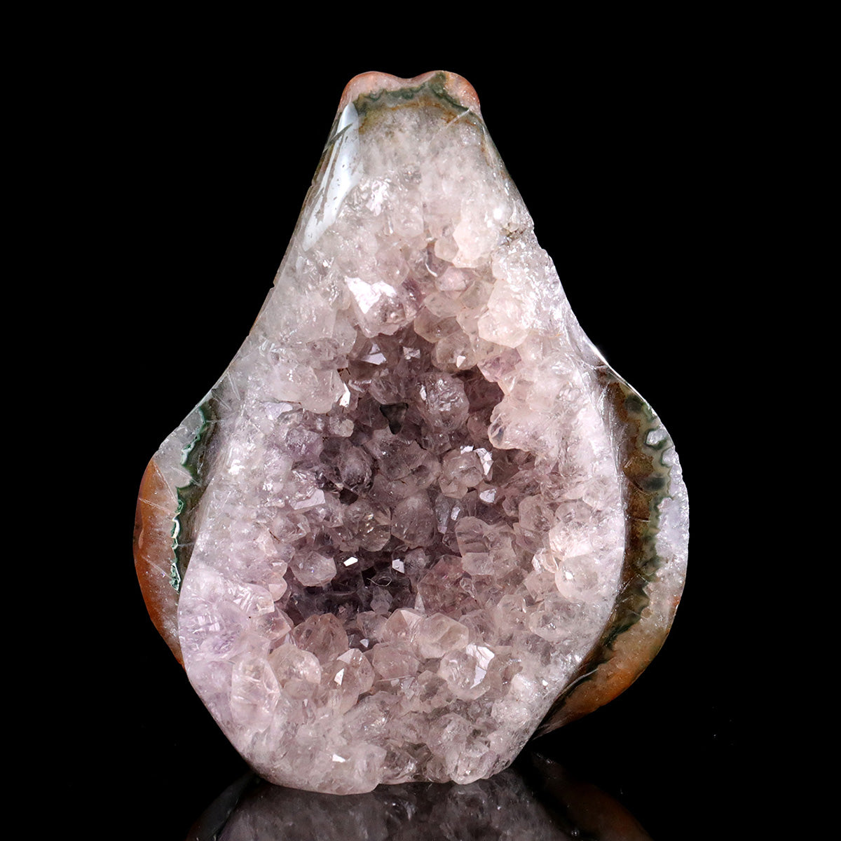 5.0"Geode Agate Crystal Snake Carving  #GDC0027