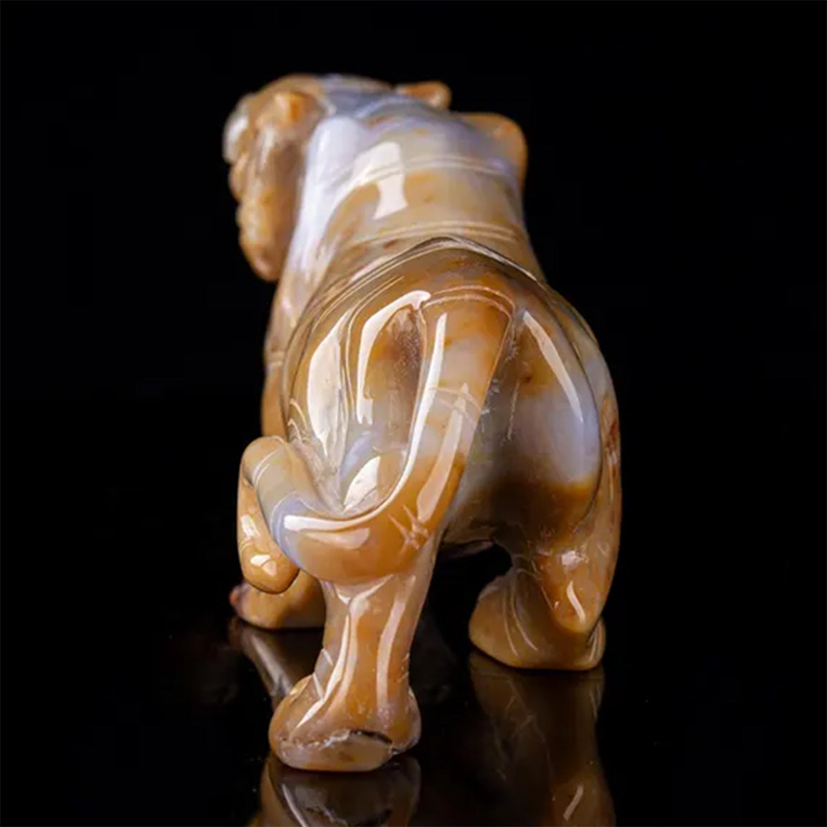 8.3" Yellow Chalcedony Roaring Tiger  #CTC0086