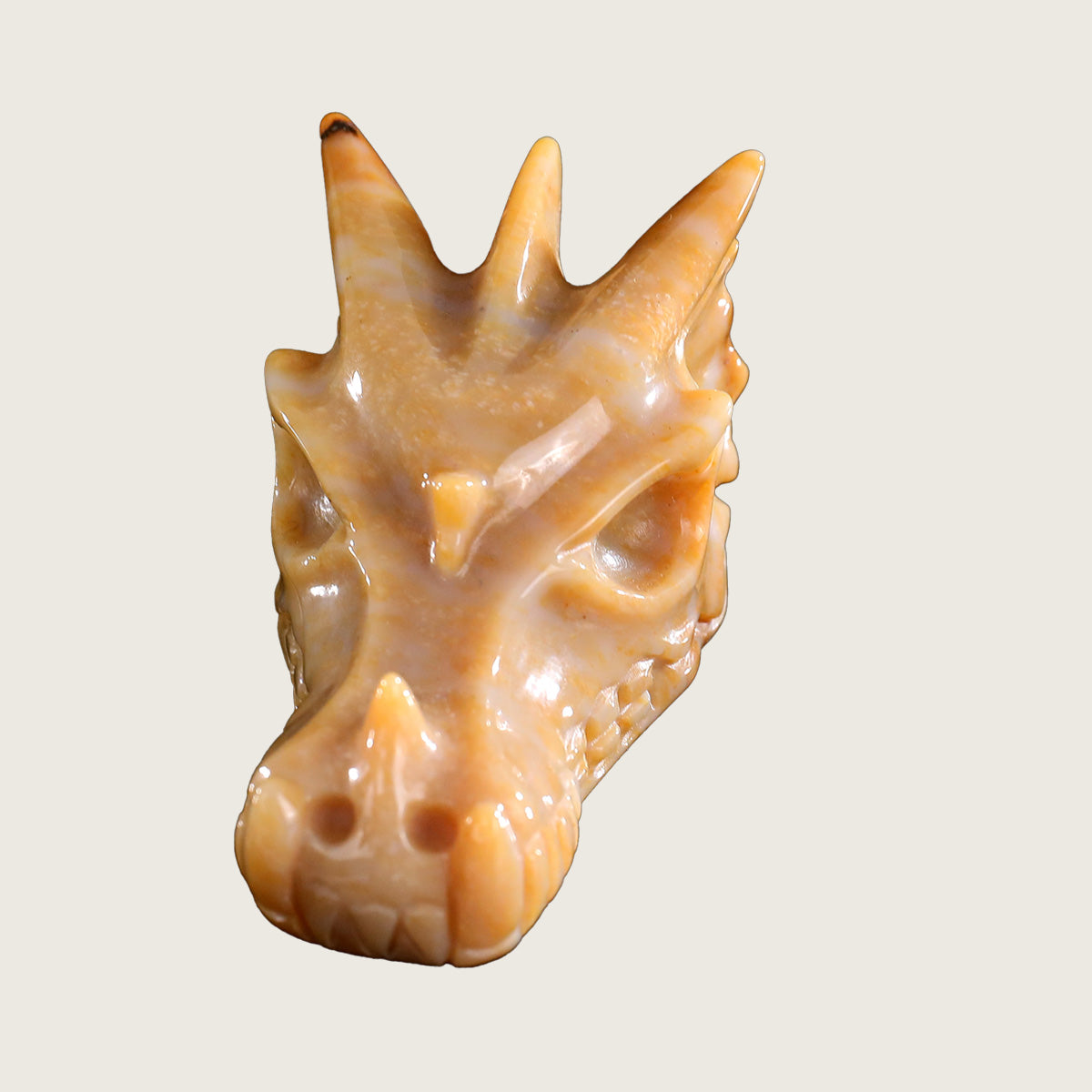 3.0" Chalcedony Jasper Dragon Skull Carving  #CSC0005
