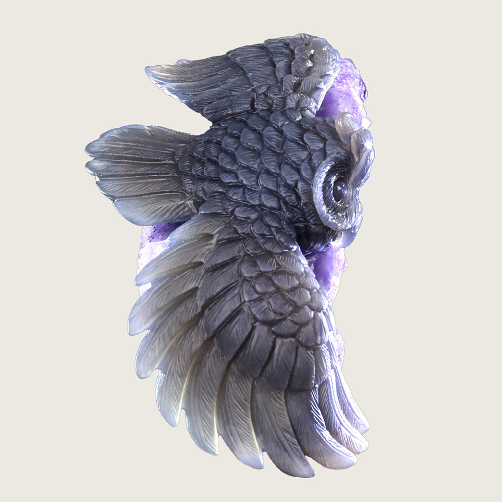 4.6" Druzy Agate Geode Carving  #GDC0012
