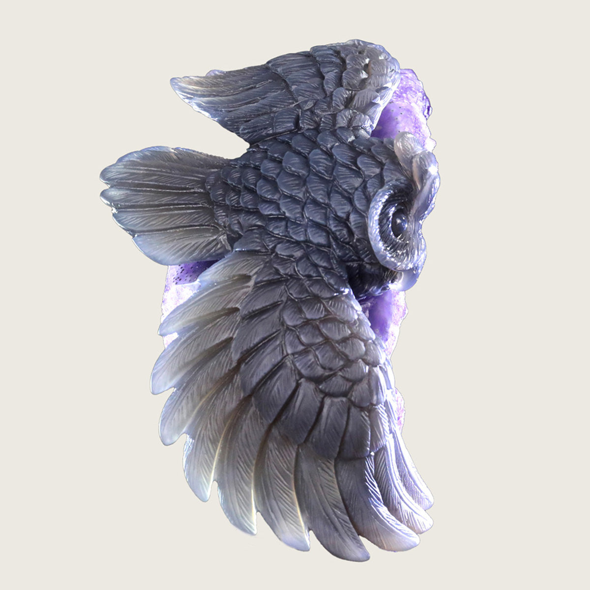 4.6" Druzy Agate Geode Carving  #GDC0012