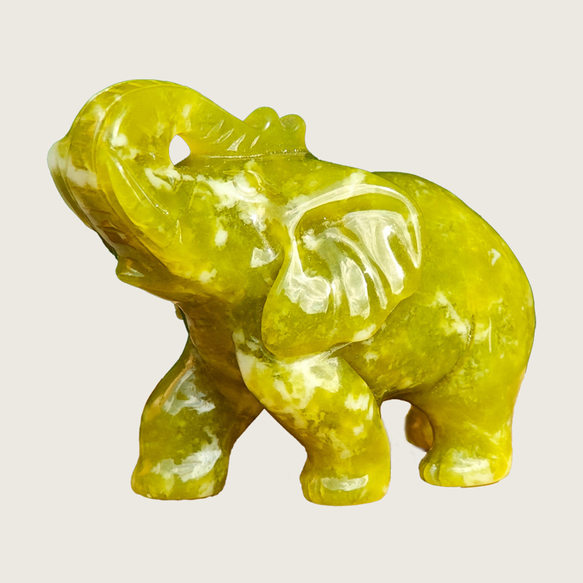 2.2" Xiuyan Jade Elephant Carving  #CHA0014