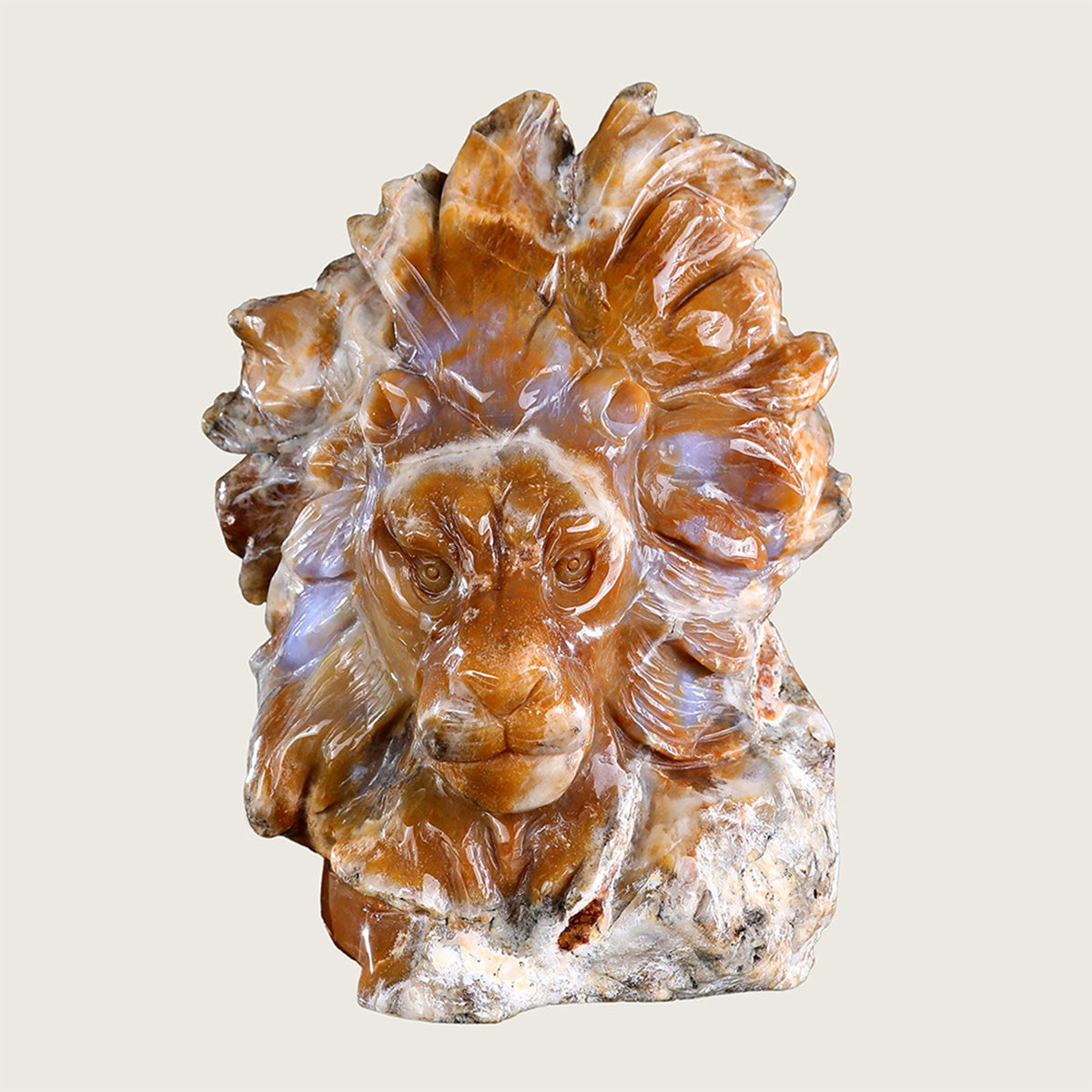 6.0" Chalcedony Jasper Lion Carving  #CTC0002