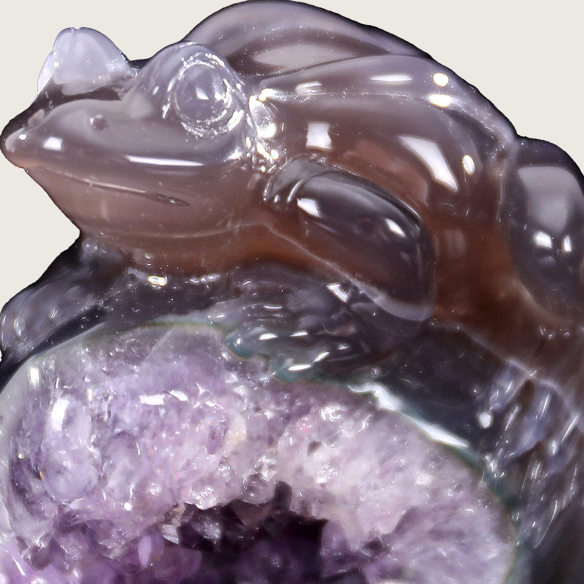 6.6" Druzy Agate Geode Carving  #GDC0008