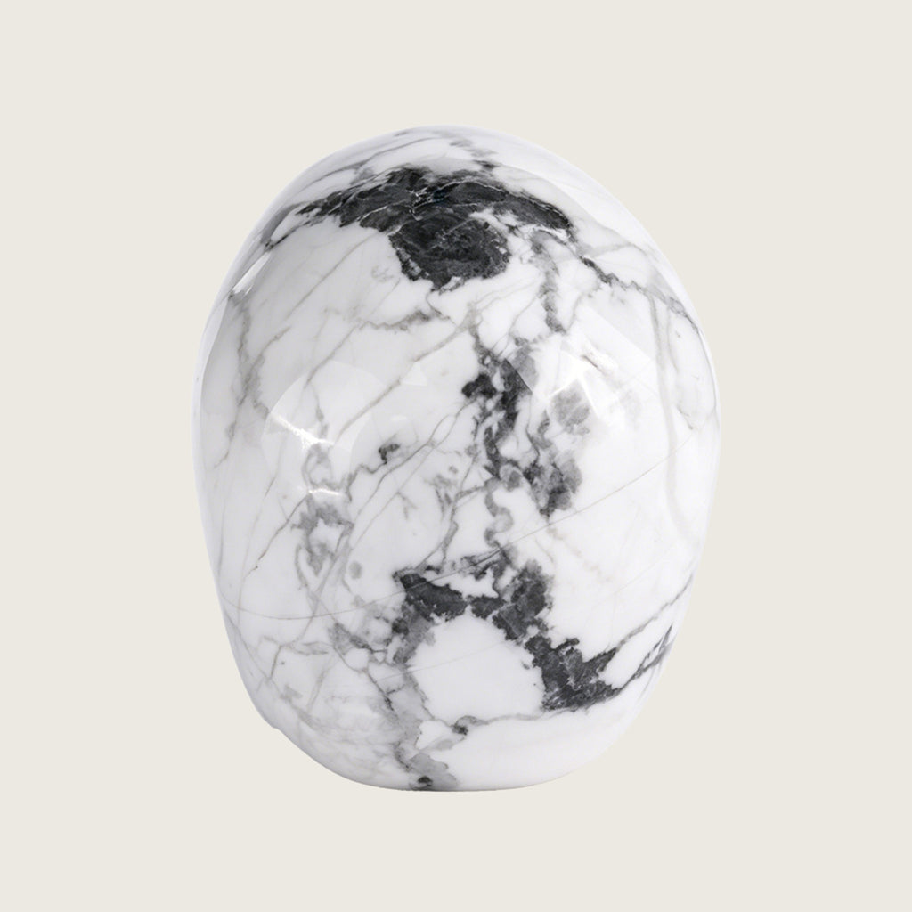 3.0" Howlite Crystal Skull Carving  #SKH30050