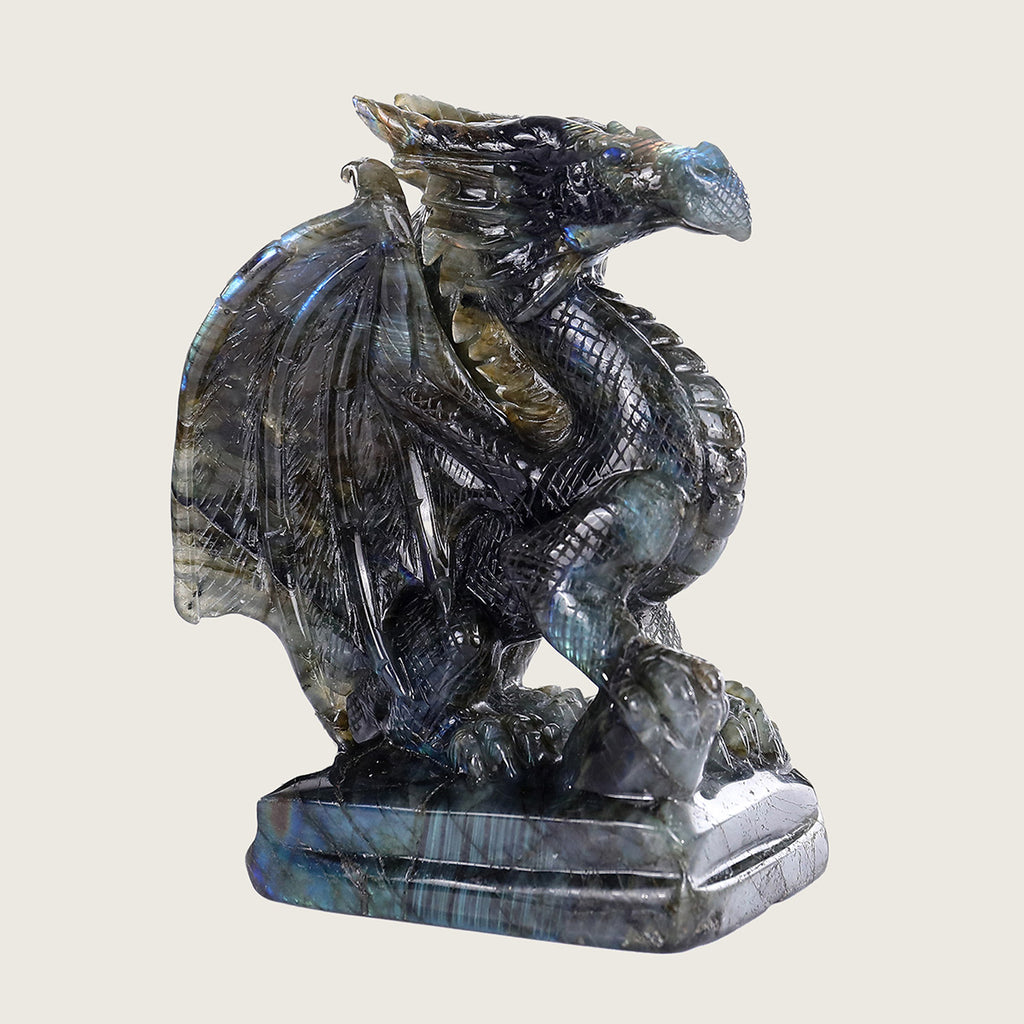 4.3" Labradorite Pterosaur Carving  #CTC0013