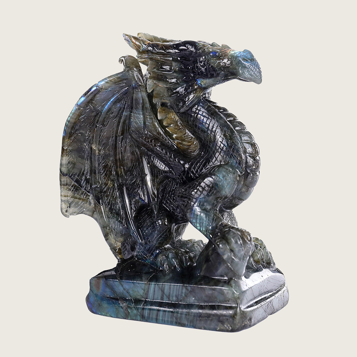 4.3" Labradorite Pterosaur Carving  #CTC0013
