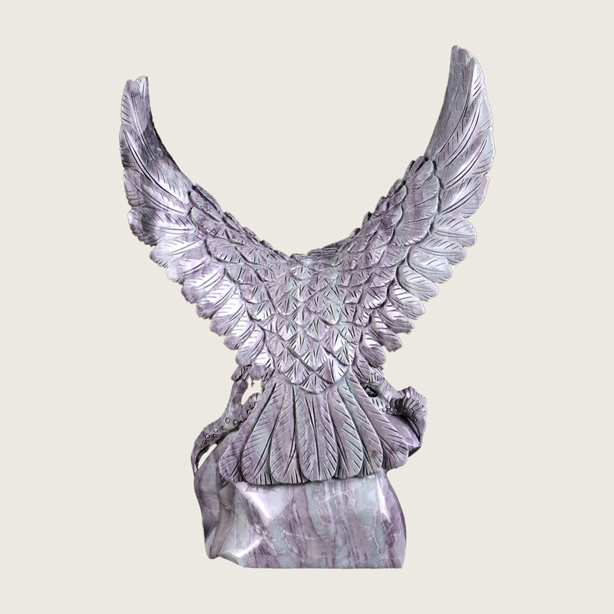 10.2" Jiulong Jade Crystal Eagle Carving  #CTC0037