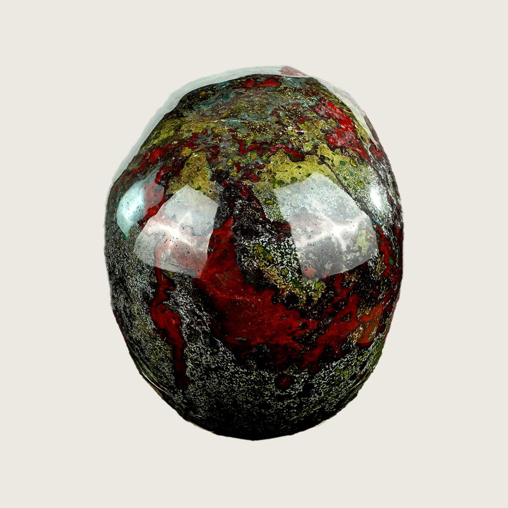 4.5" Dragon Blood Jasper Crystal Skull Carving  #SKHDB4501