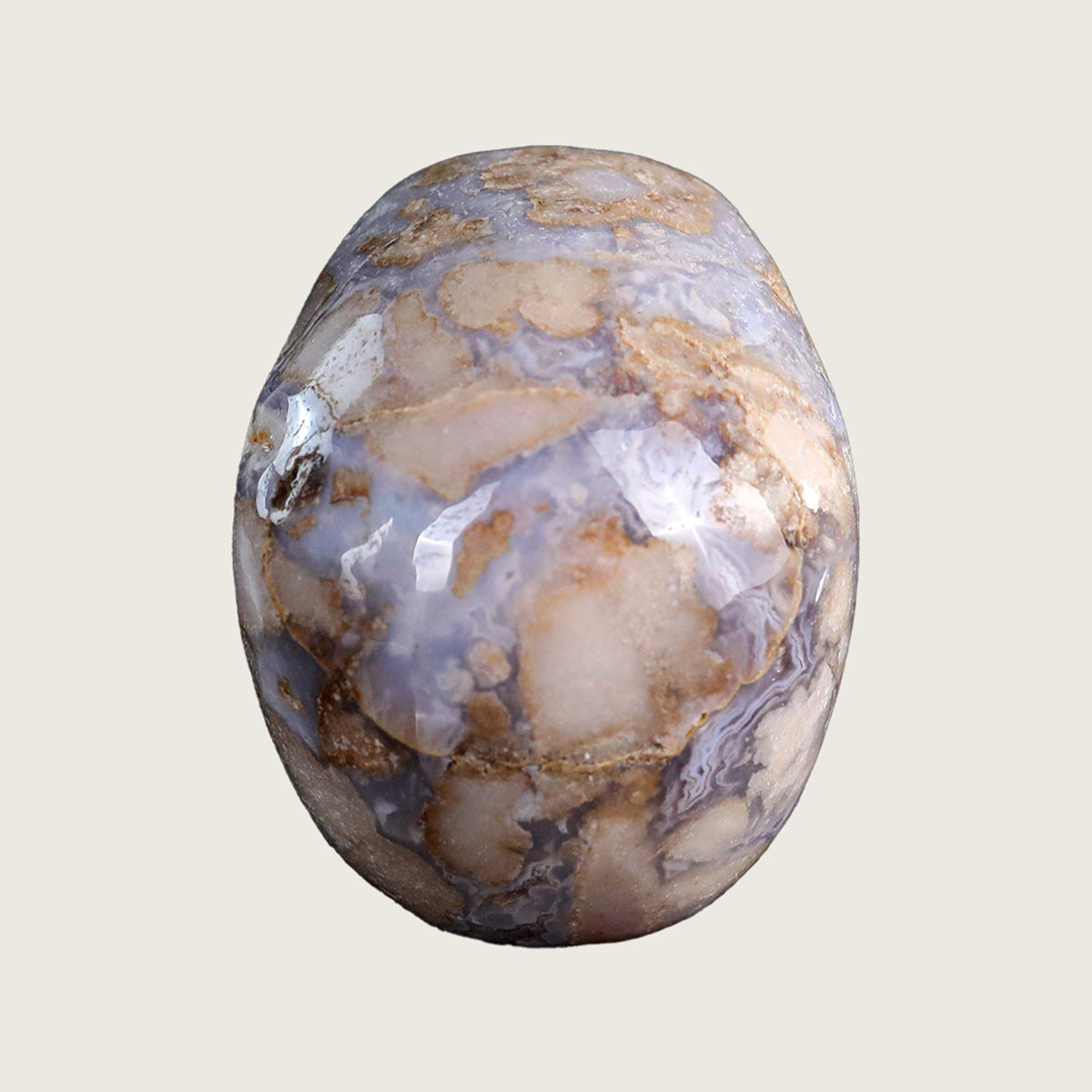 3.0" Blue Flower Agate Human Skull Carving  #SKH30009