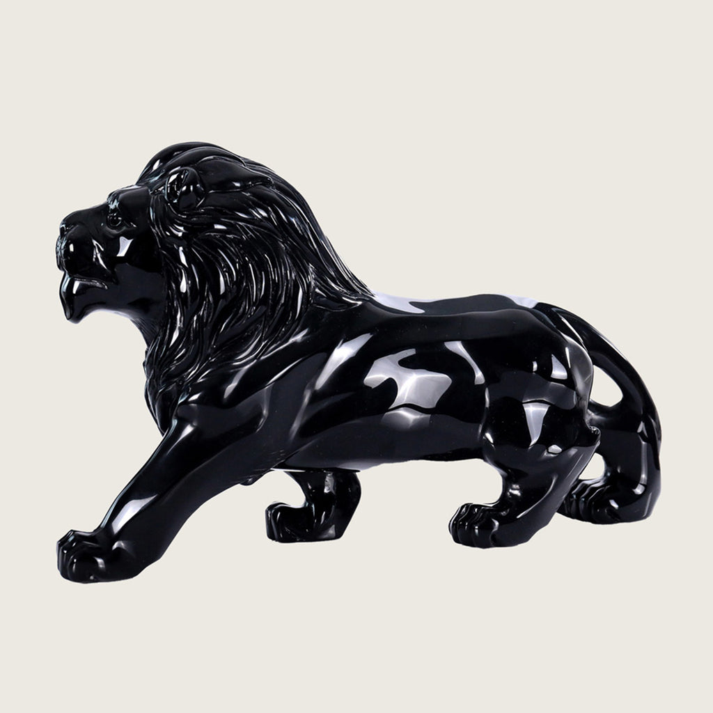 14.5" Black Obsidian Lion Carving  #CTC0010