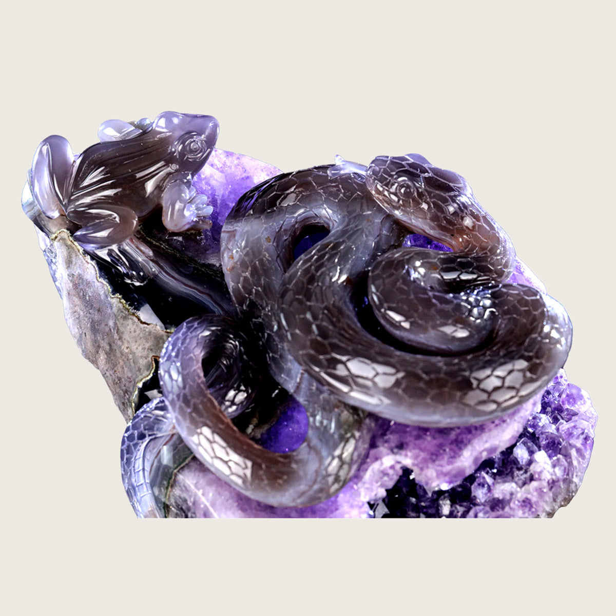 7.5" Druzy Agate Geode Carving  #GDC0006