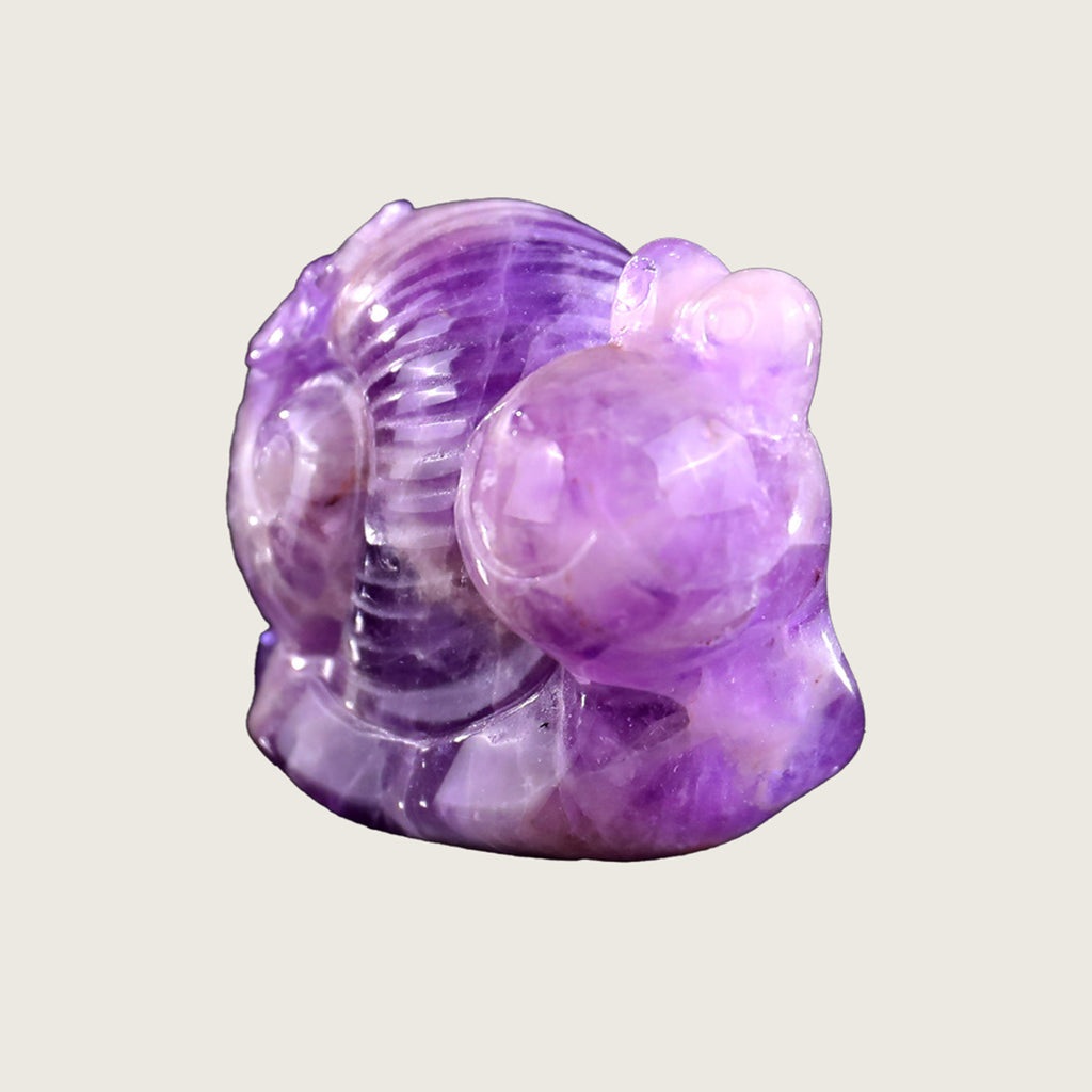 3.0" Amethyst Snail Carving  #CHA0019