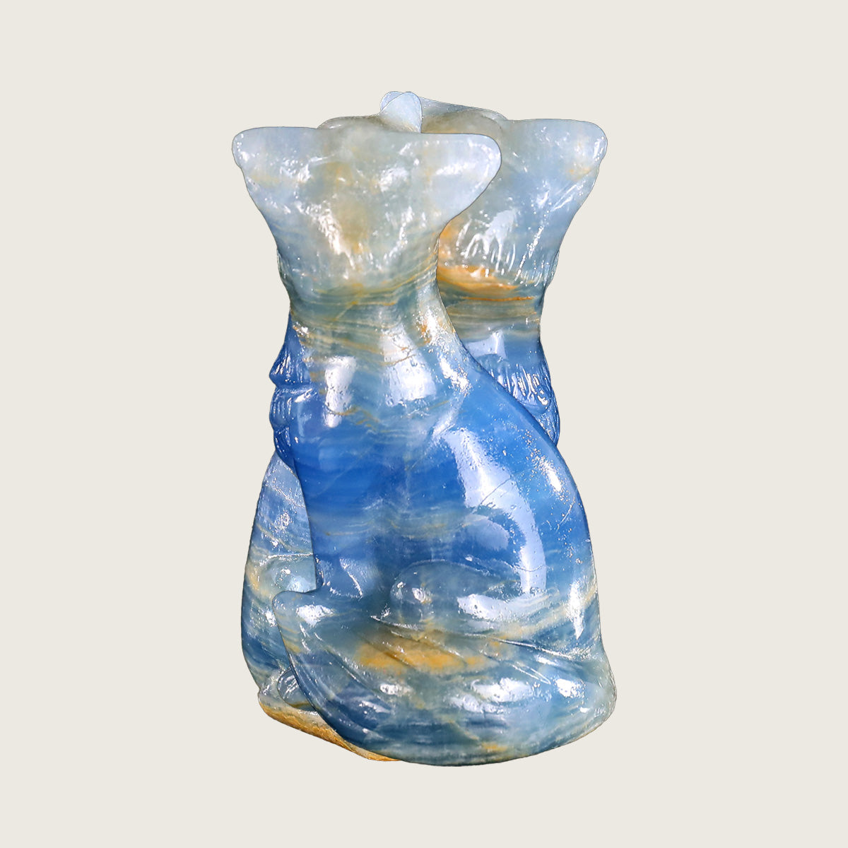 1.6" Blue Onyx Fox Carving  #CHA0005