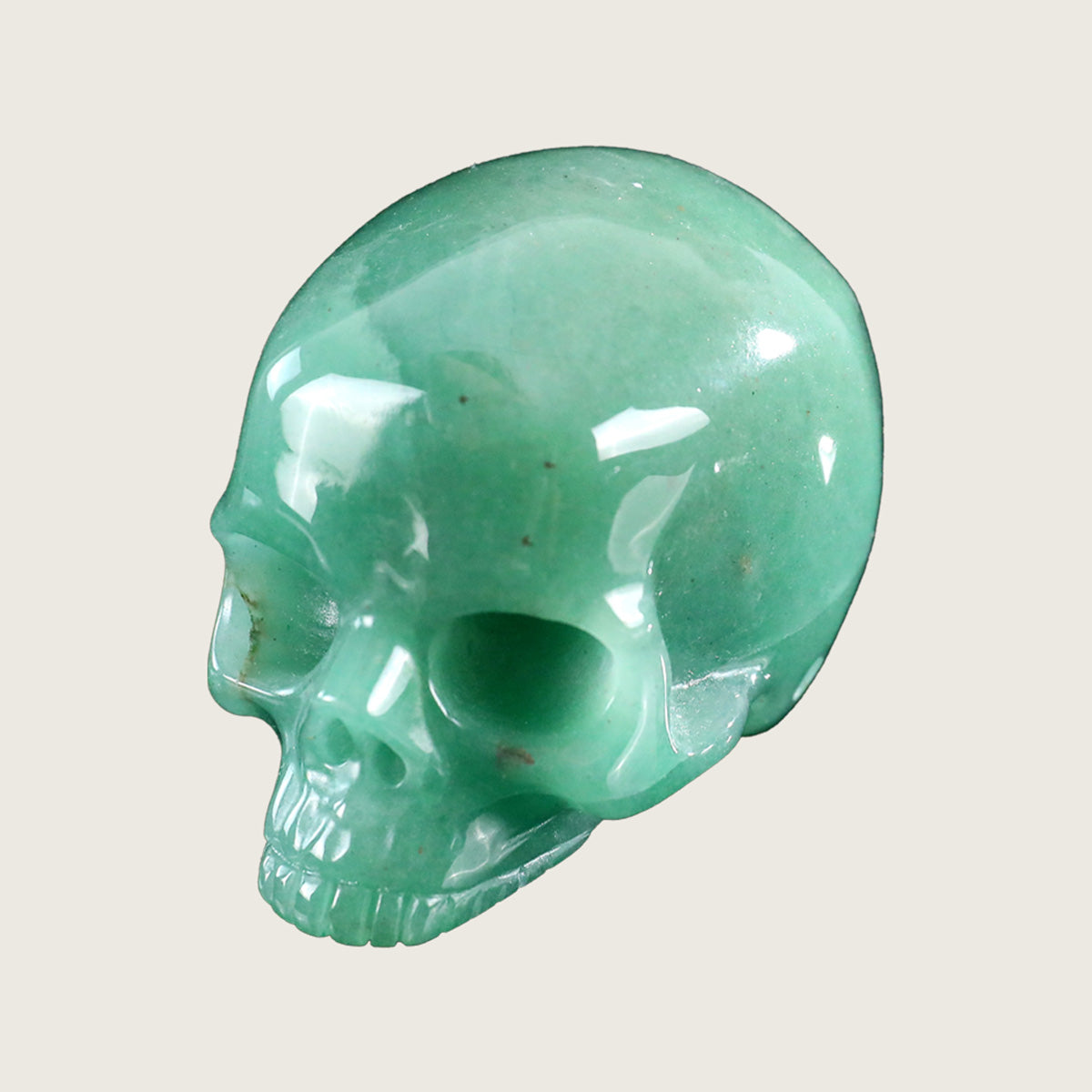 3.0" Green Aventurine Jawless skull Carving  #CSC0014