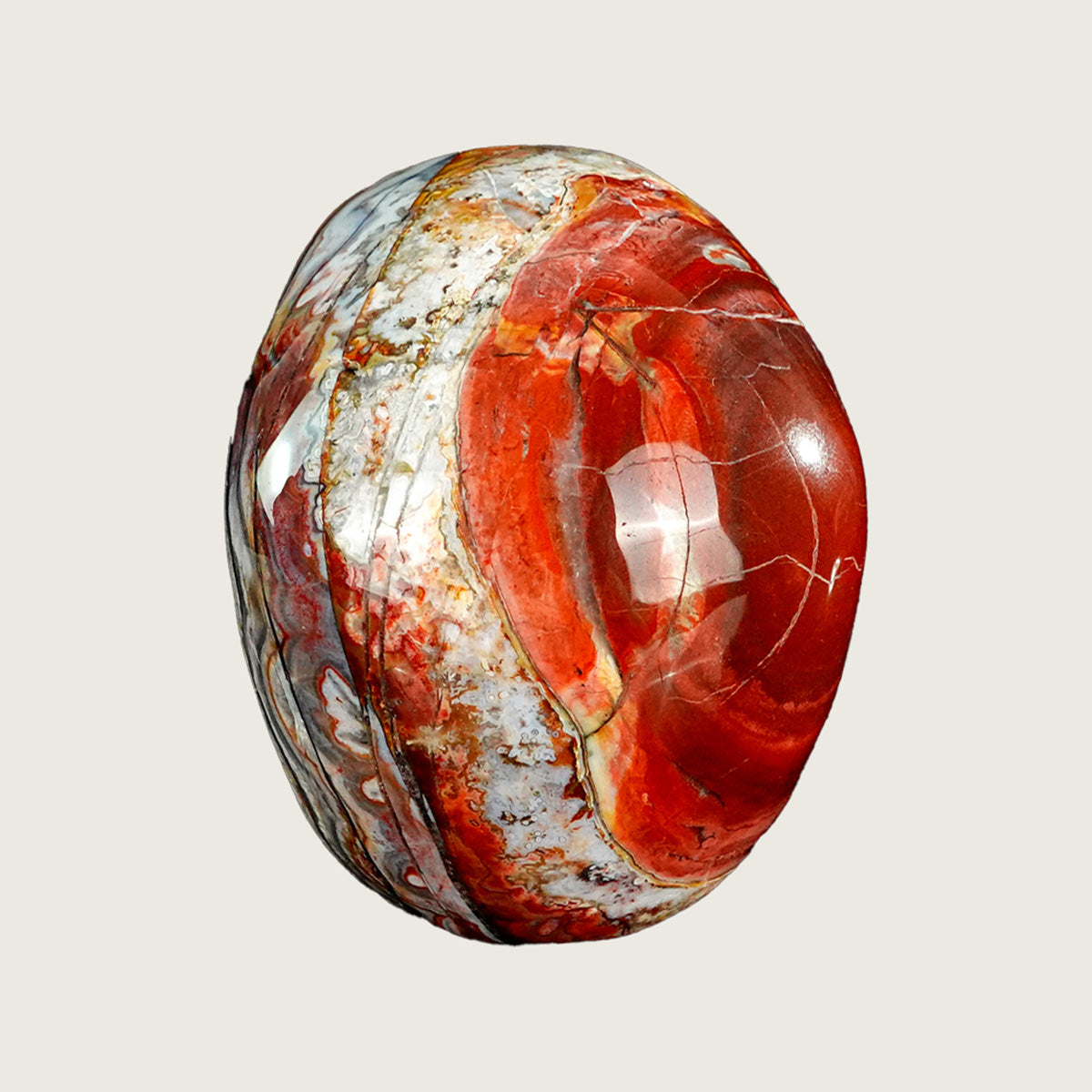 4.5" Red Crazy Lace Agate Crystal Skull Carving  #SKH45019