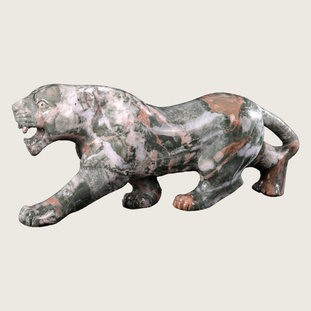 9.0" Jiulong Jade Leopard Carving  #CTC0056