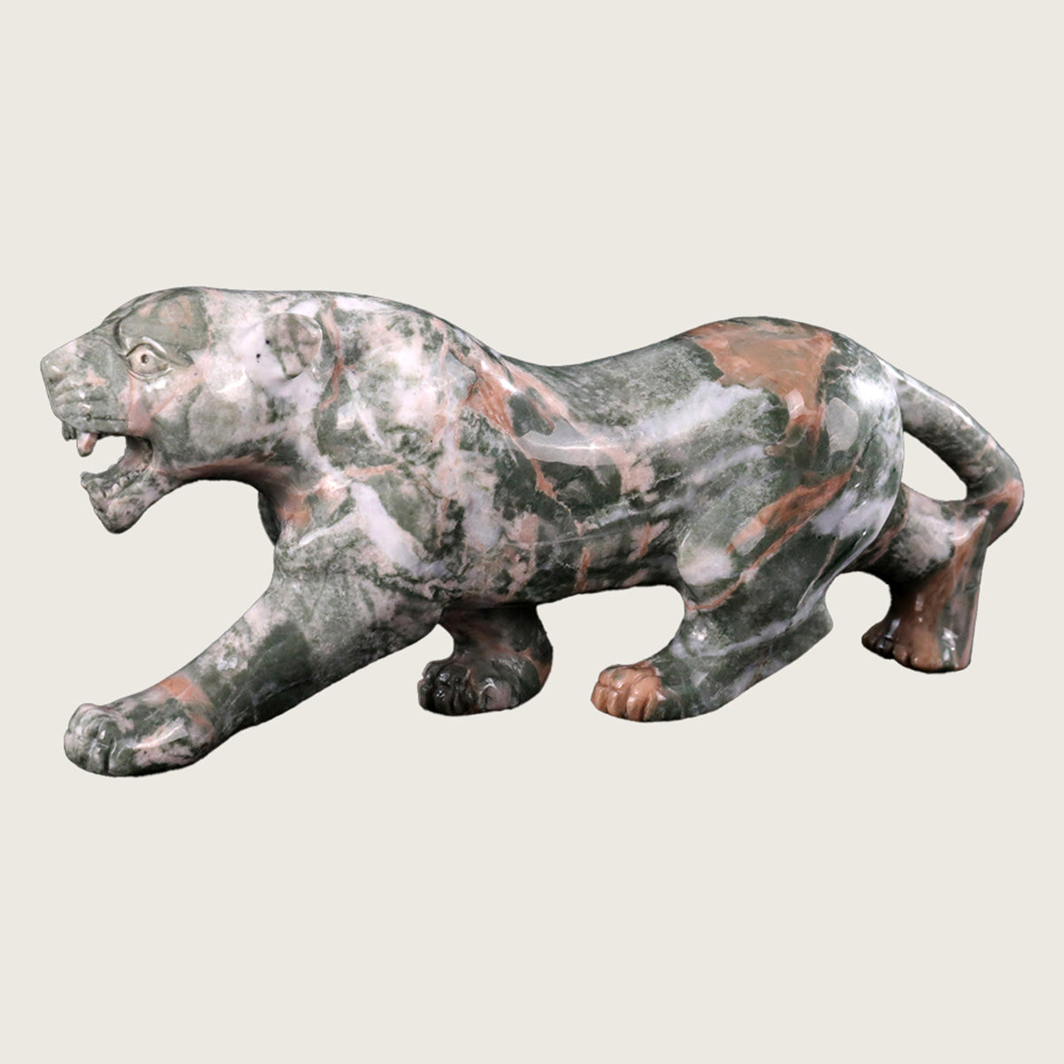 9.0" Jiulong Jade Leopard Carving  #CTC0056