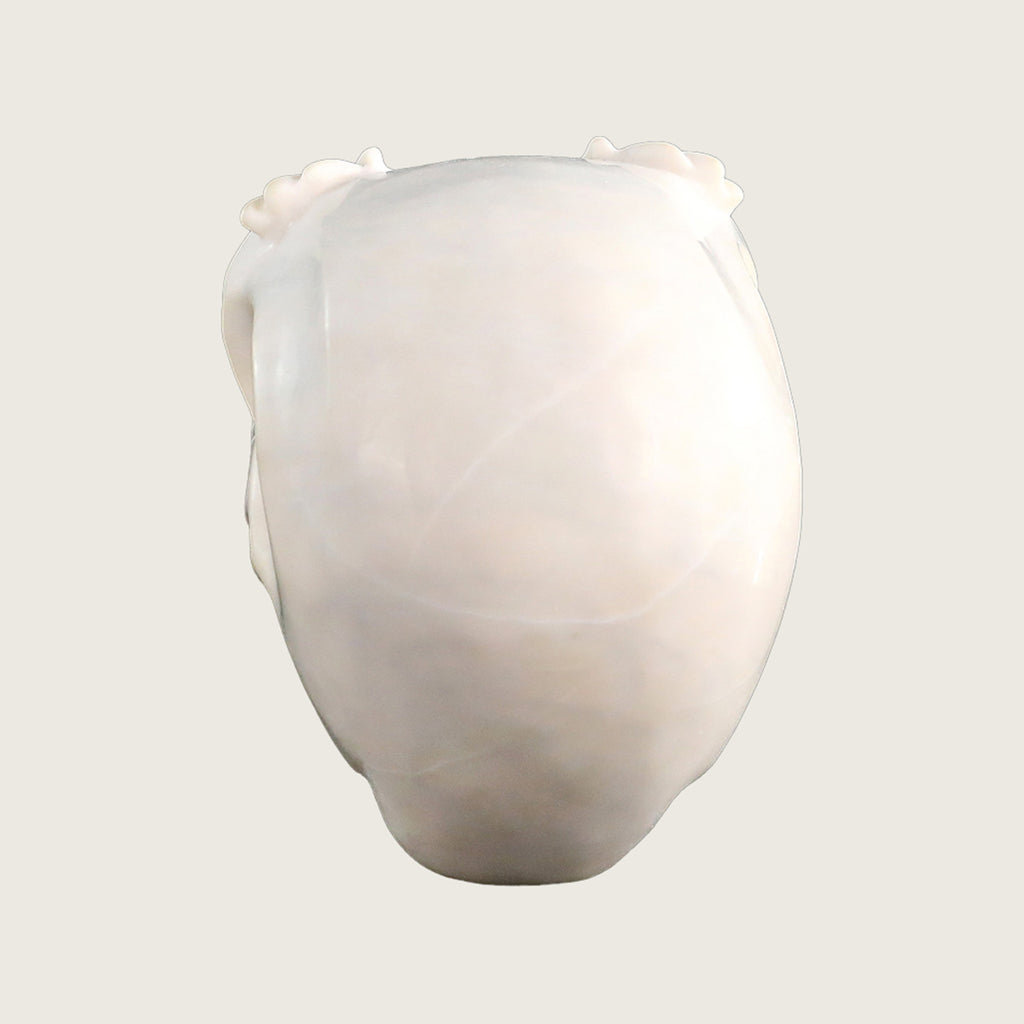 4.0" White Jade Crystal Skull Carving  #SCS0019