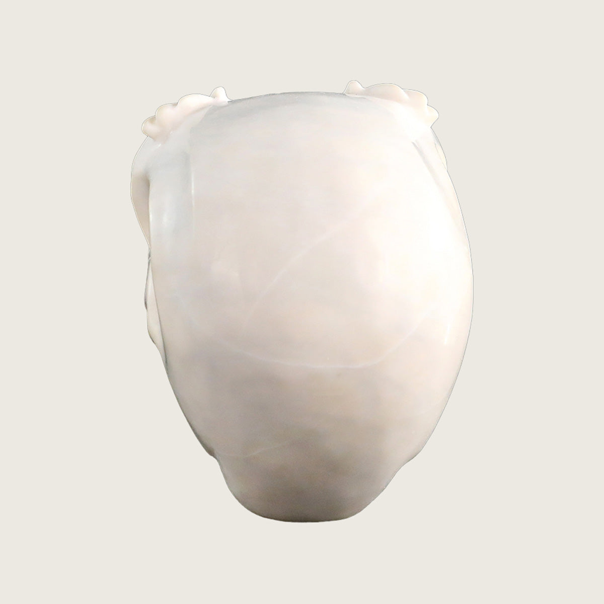 4.0" White Jade Crystal Skull Carving  #SCS0019