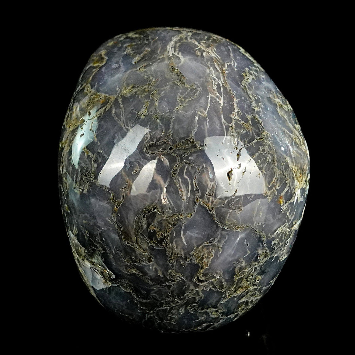 3.0" Moss Agate Crystal Skull Carving  #SKH30113
