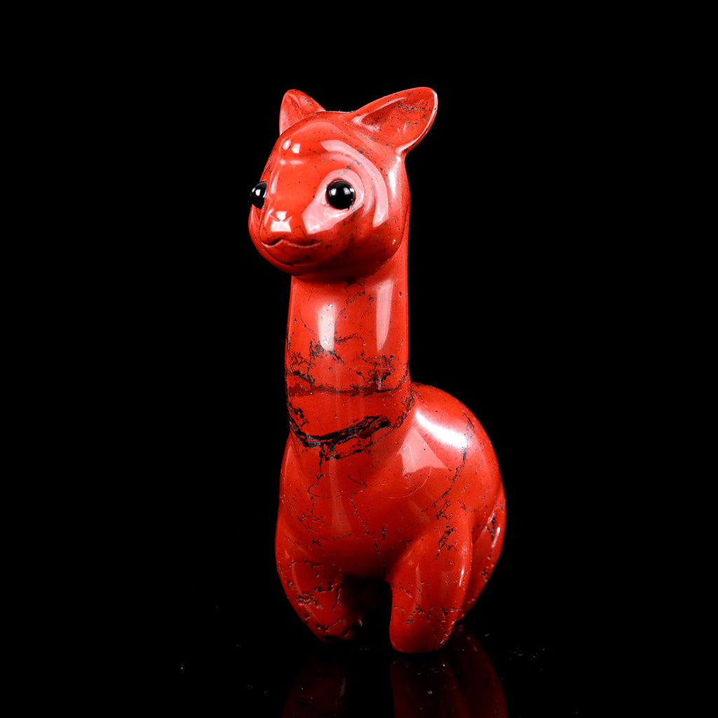 1.4" Red Jasper Alpaca Carving  #CHA0032