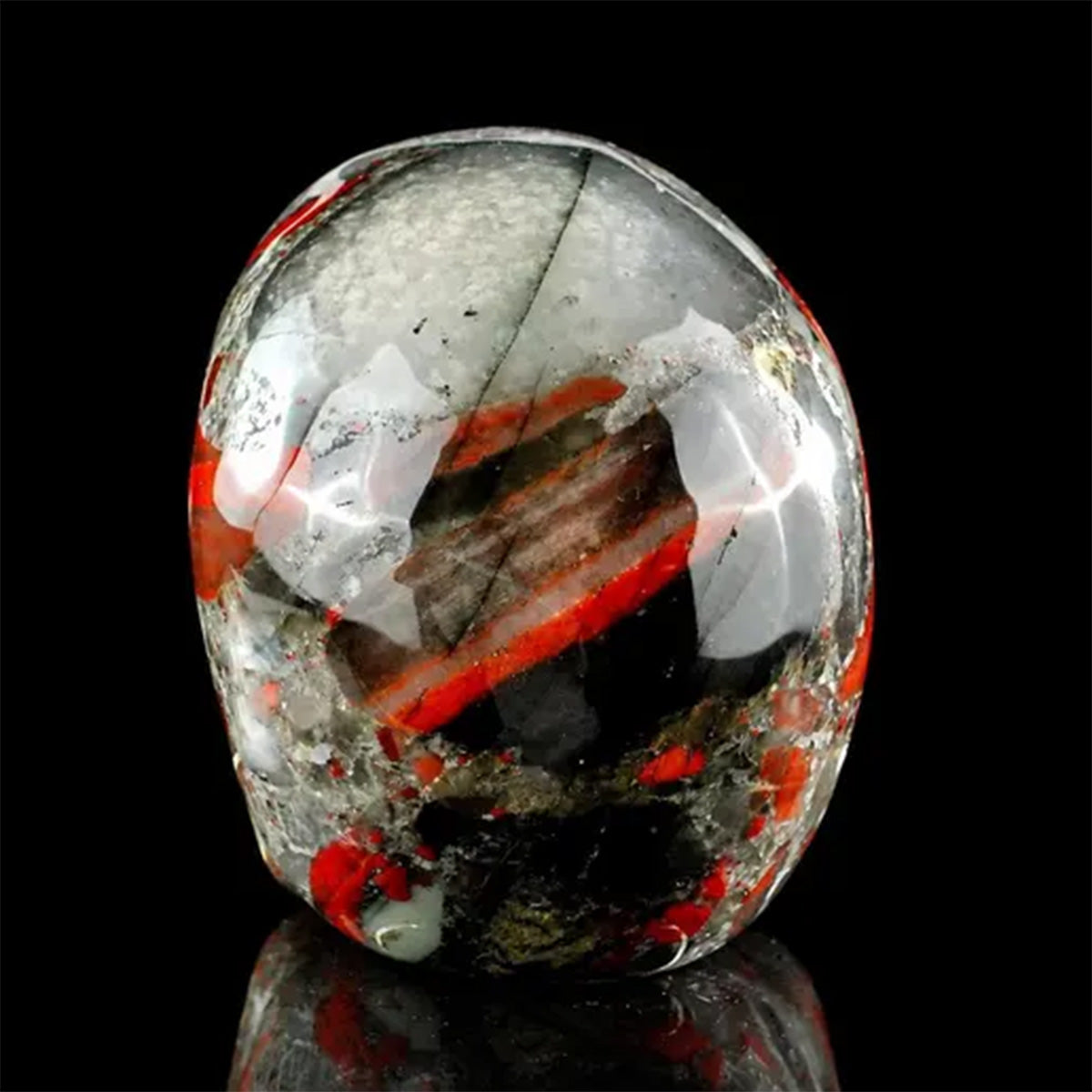 3.0" African Bloodstone Crystal Skull Carving  #SKH30117