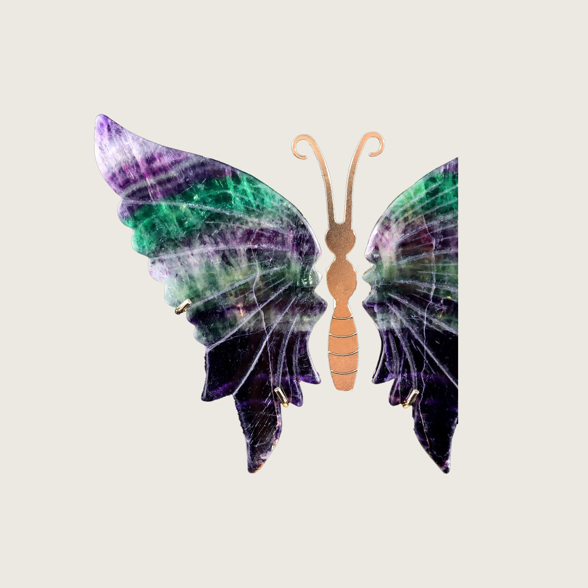 5.0" Fluorite Butterfly Wings Carving  #CHA0003