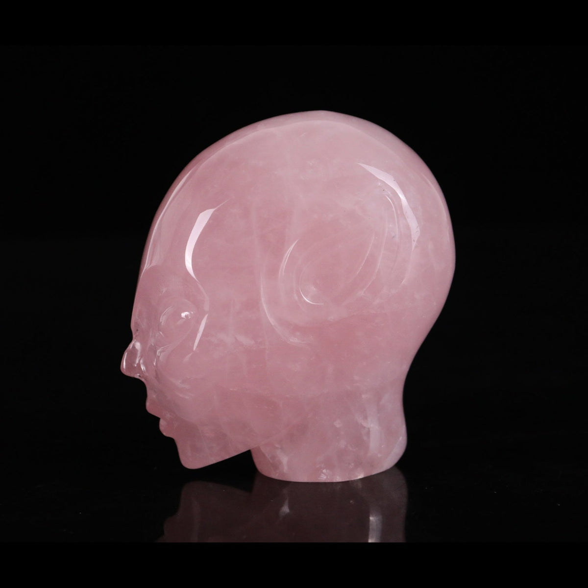 3.0" Rose Quartz Alien Skull Carving  #CSC0029